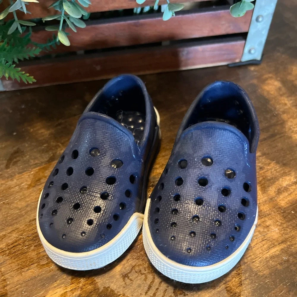 Kids Navy Slip-On Water Shoes